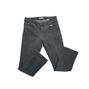 Lee Mid Rise Bootcut Lower On The Waist Denim Jeans Women's 14 Black Embellished